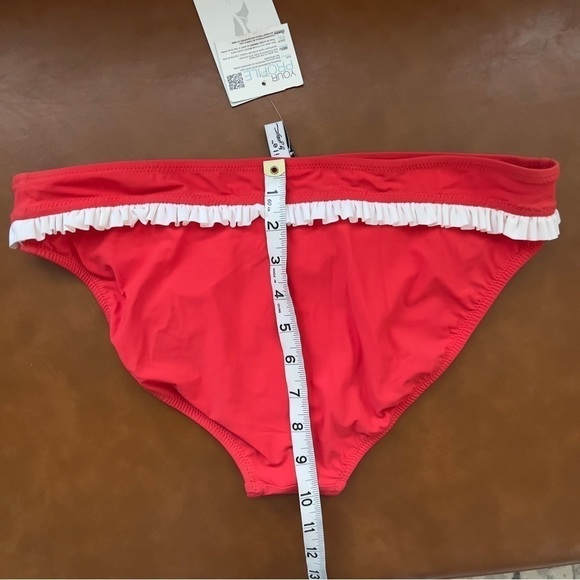 Profile by Gottex Women’s Red White Ruffled Bikini Bottom Size 10 NWT - Picture 6 of 7